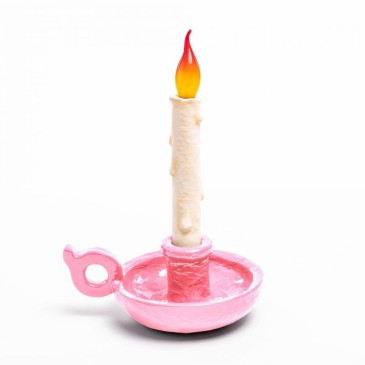 seletti grim lamp lampada da tavolo forma di candela rosa