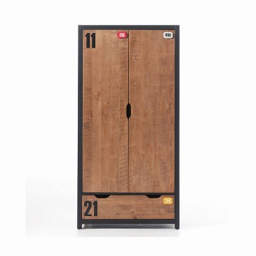 Alex garderob med två eller tre dörrar med vintage design | kasa-store