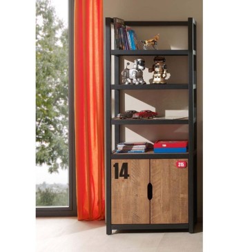 Alex bookcase made of wood with a vintage design | kasa-store
