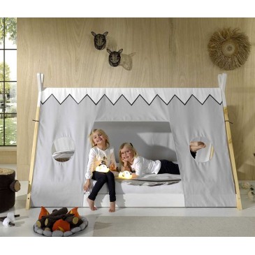 Lit simple Tipì en forme de tente indienne adapté aux garçons et aux filles