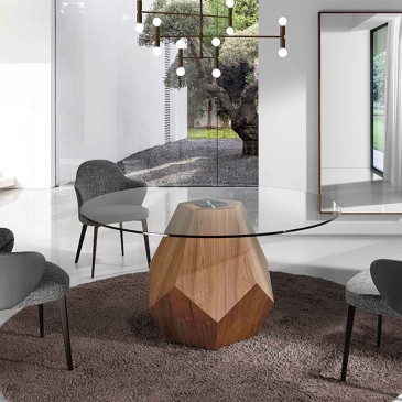 Στρογγυλό τραπέζι με γυάλινη επιφάνεια από την Angel Cerdà | kasa-store