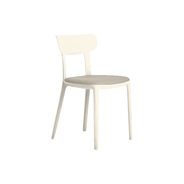 Altacorte Gaia Set aus 2 Stühlen mit Struktur aus Technopolymer mit nicht abnehmbarem Kissen