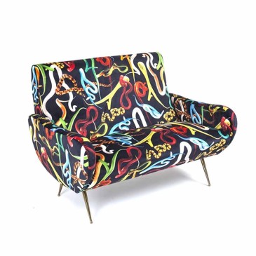Seletti Sofà sofa available in various shit patterns, snakes, lipsticks and many others