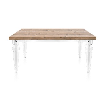 Table fixe Maugenio avec pieds en plexiglas | kasa-store