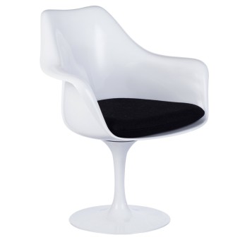 Re-edition of Tulip armchair by Eero Saarinen base in cast aluminum and seat in ABS cushion in real leather or fabric
