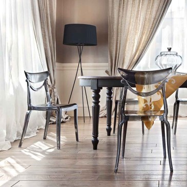 Alma Design Marlene set de 4 chaises en polycarbonate transparent ou nylon