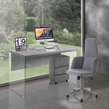 Columbus office armchair from the Tomasucci world with star structure in plastic and upholstery in gray fabric