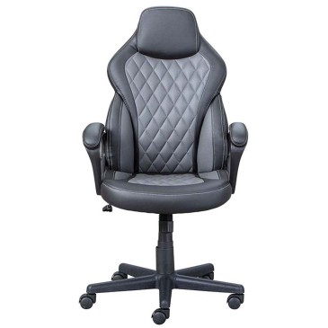 Ando office armchair in quilted eco-leather with armrests and headrest