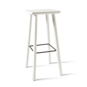 Acrocoro stool by Atipico, wooden structure with metal footrest
