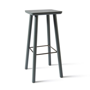 Acrocoro stool by Atipico, wooden structure with metal footrest