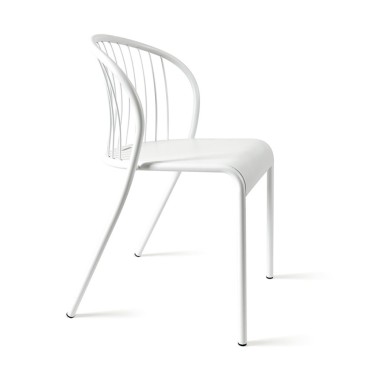 Atipico Cannet Bekväm och minimal stol med metallstruktur