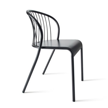 Atipico Cannet Bekväm och minimal stol med metallstruktur