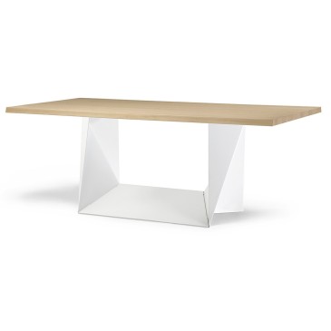 Alma design clint tavolo struttura bianca - piano frassino naturale