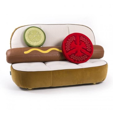 Seletti Hot Dog Sohva -sohva saatavilla tyynyillä tai ilman