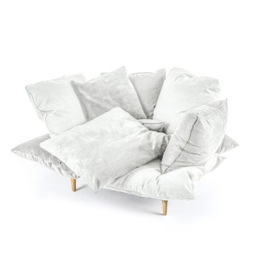 Der bequeme Seletti-Sessel ist in der weißen oder türkisfarbenen Version erhältlich