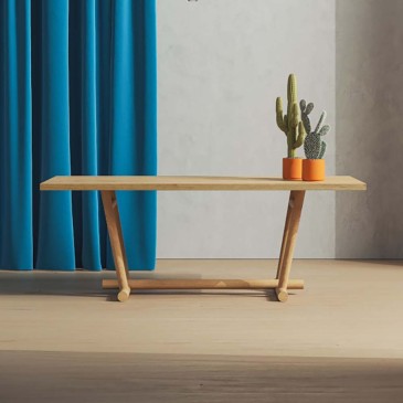 Alma Design Woodbridge tavolo struttura in frassino verniciato piano in multistrato con bordi in massello