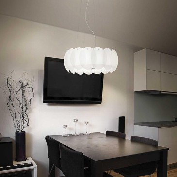 Ovalino suspension lamp by Ideal lux available with 5 or 8 lights