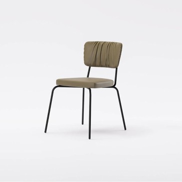 Alma Design Scala set van 4 stoelen met geverfde stalen structuur, gecapitonneerde zitting en rugleuning