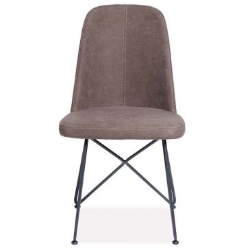 Conjunto de 2 sillas Nora con estructura de metal o fresno tapizadas en tela