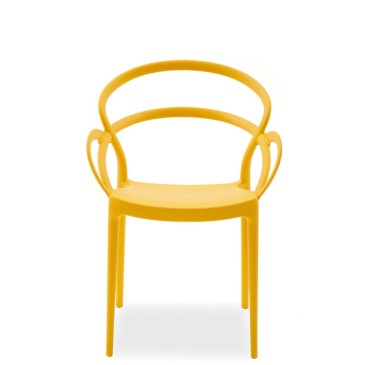 Dina Set 2 Cadeiras Outdoor com braços, estrutura em polipropileno disponíveis em vários acabamentos