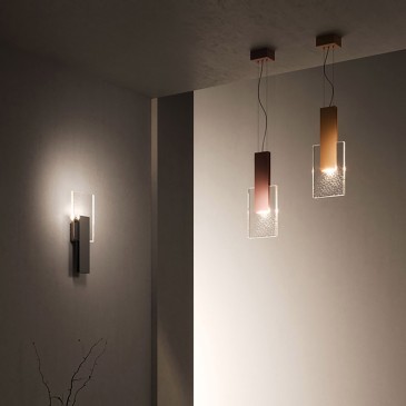 Amulette Art suspension lamp by Fabbian also available on the wall in various finishes