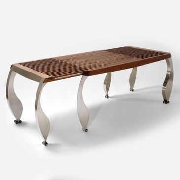 Split extendable table by Poltronova designed by Ron Arad
