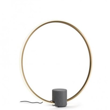 Olympisk bordlampe fra Fabbian med cirkulær diffuser, lineært og enkelt design