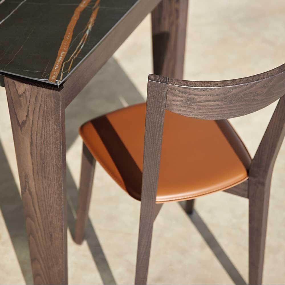 Smart wooden chair and leather cushion | Kasa-store