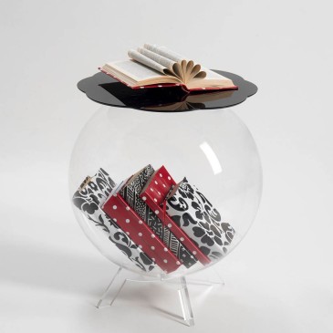 Boollino plexiglass storage table by Iplex Design spherical structure in various finishes