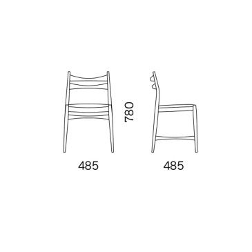 Capod'opera Cadeira de madeira com design e elegância dos anos 50 | kasa-store