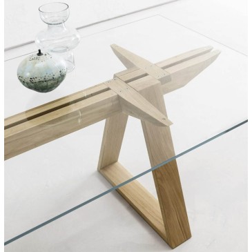 Tokyo Holztisch mit Glasplatte von Altacorte | kasa-store