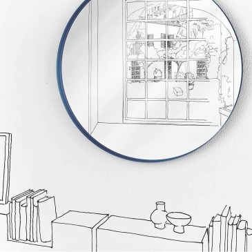 Specchio da parete Fullmoon di Minottiitalia disponibile in varie dimensioni e finiture