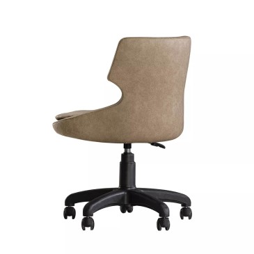 Korsan chair with casters covered in leather | kasa-store