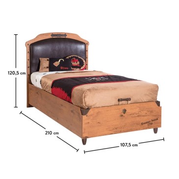Pirate μονό κρεβάτι κατάλληλο για θεματικά υπνοδωμάτια | kasa-store