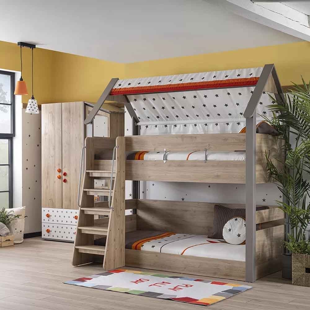 Litera en forma de cabaña adecuada para habitaciones infantiles | kasa-store