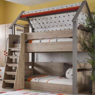 Κουκέτα σε σχήμα καλύβας κατάλληλο για παιδικά υπνοδωμάτια | kasa-store
