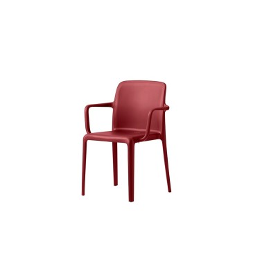 Conjunto Connubia Bayo de 2 cadeiras com braços, estrutura em polipropileno também adequada para uso externo