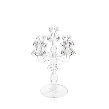 Vittoriale Small Plexiglass candelabra by Iplex Design with 5 laser-shaped arms