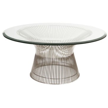 Re-edition of the Platner Coffe Table by Warren Platner in steel and glass