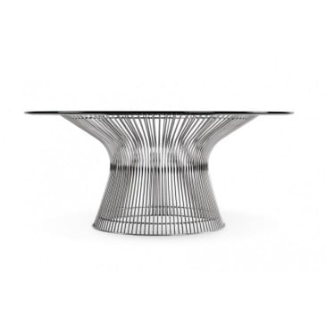 Re-edition of the Platner Smoking Table by Warren Platner in steel and glass