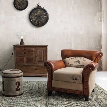 Charleston armchair by Bizzotto with a vintage design
