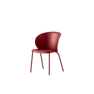 Connubia Tuka set of 2 chairs with metal structure and shell in recycled polypropylene