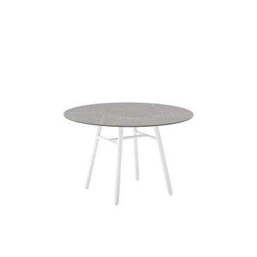 Connubia Yo table ronde structure métallique plateau en céramique