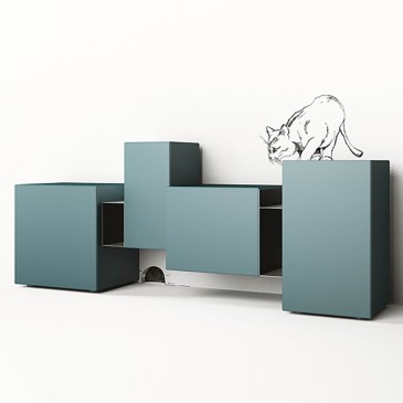 Brooklyn sideboard by Minottiitalia with structure in wood agglomerate