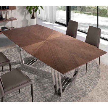 Τραπέζι Angel Cerdà μοντέλο 1097 ατσάλινη βάση ξύλινη μπλούζα | kasa-store