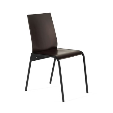 Freixotel Agueda Set aus 2 Stühlen mit Metallstruktur und lackierter Buchenschale