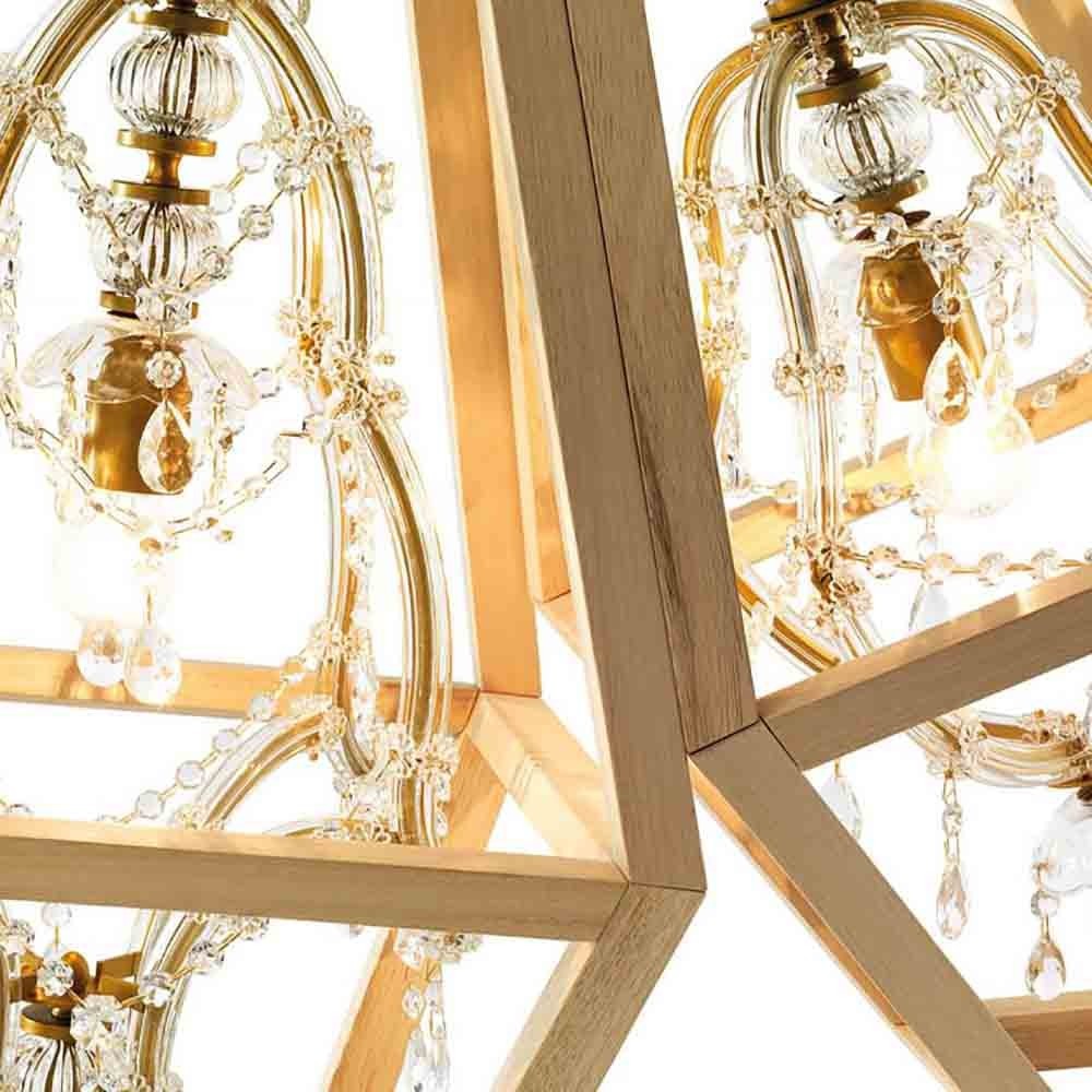 Mogg Crystal lampada a sospensione in cristalli e legno | kasa-store