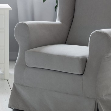 Bergere La Seggiola armchair with structure in polyurethane foam on a metal frame
