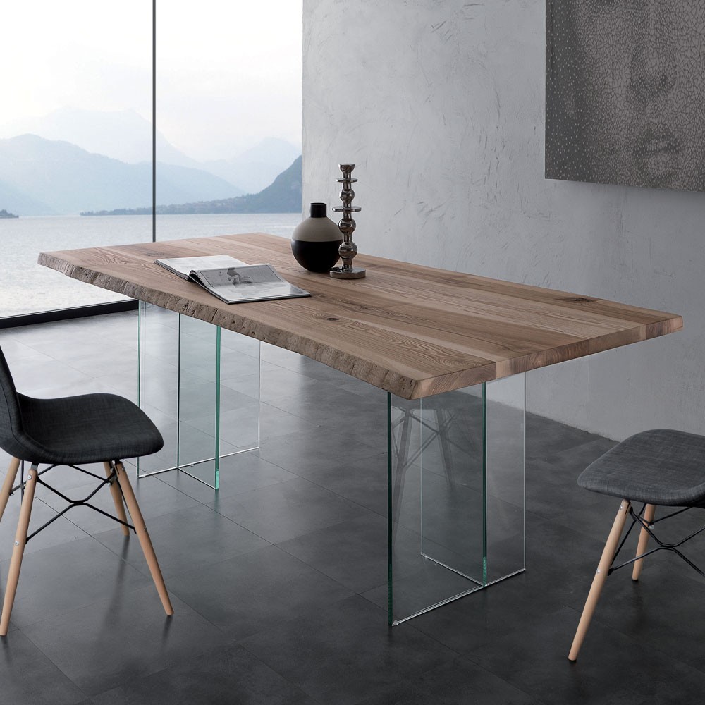 La Seggiola Bio Glass table in solid wood and glass | kasa-store