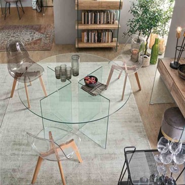 Bizzotto Iride round glass table | kasa-store